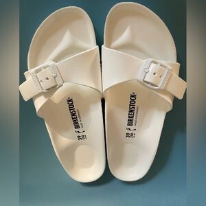 Birkenstock white Marid size 39.  Eva slide for women adjustable single strap .